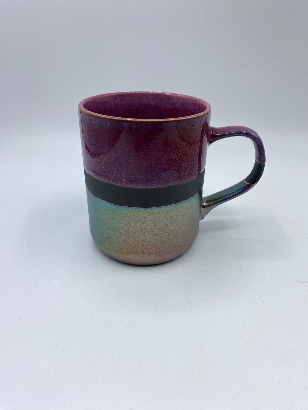 Potters Corner Ceramic Purple Jayde Metallic Drip Glaze Mug Etsy