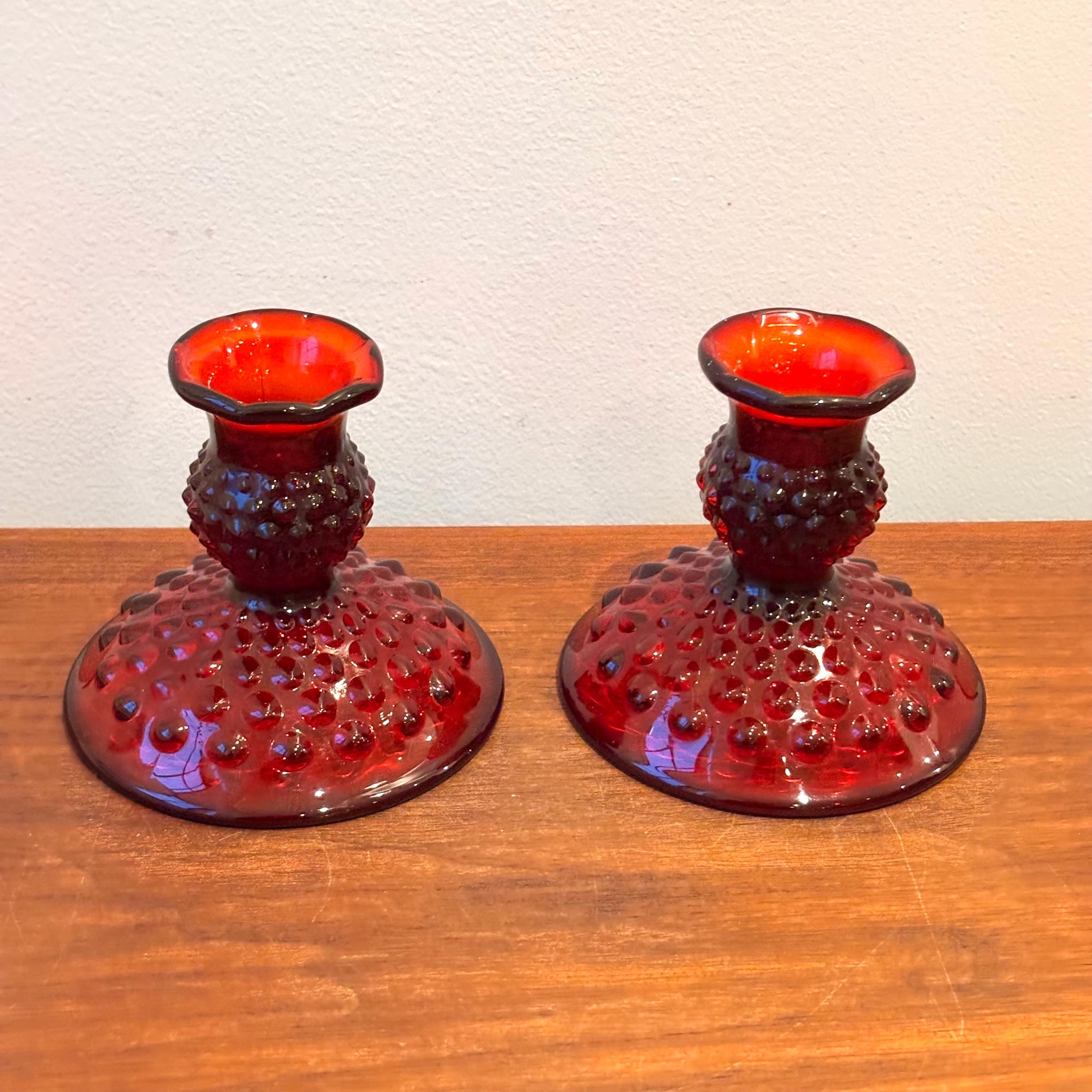 Fenton candlestick holders - Etsy 日本