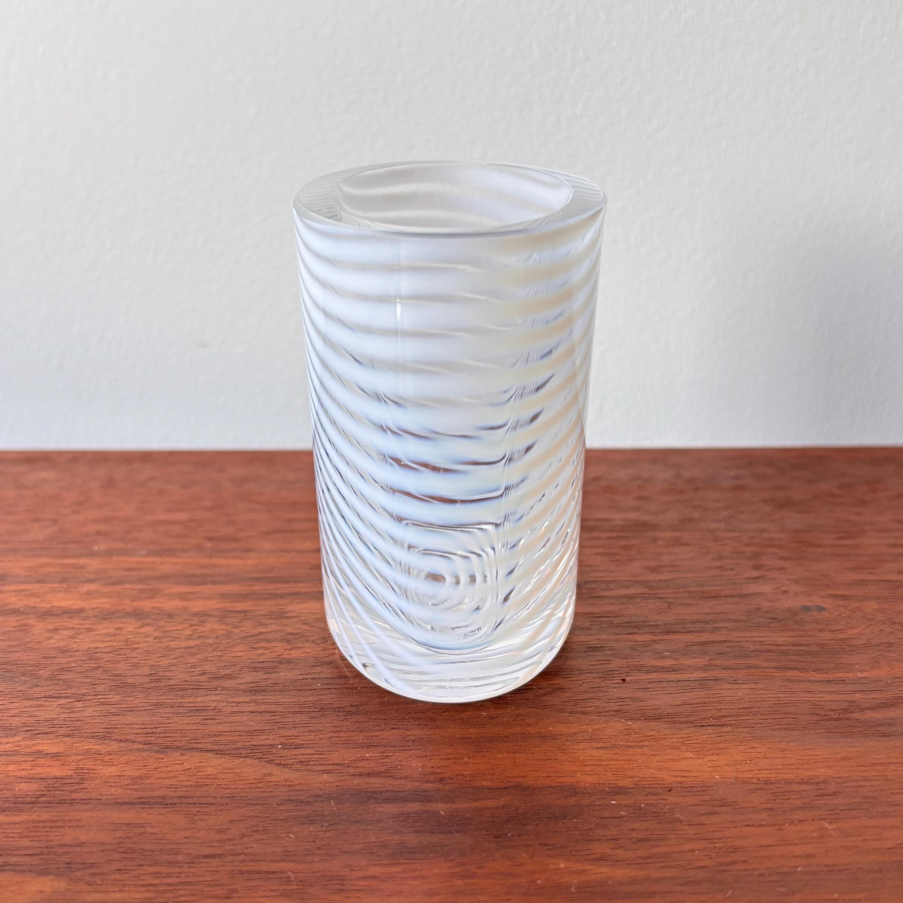 Vintage Kosta Boda Art Glass Vase: Bertil Vallien Zebra Series