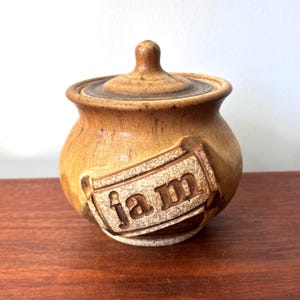 Studio Stoneware Pottery Jam Jelly Lidded Jar, Wagner Village Pottery