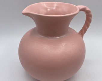 Vintage Royal Haeger Pink Pottery Pitcher Vase: 1940s Farmhouse Decor