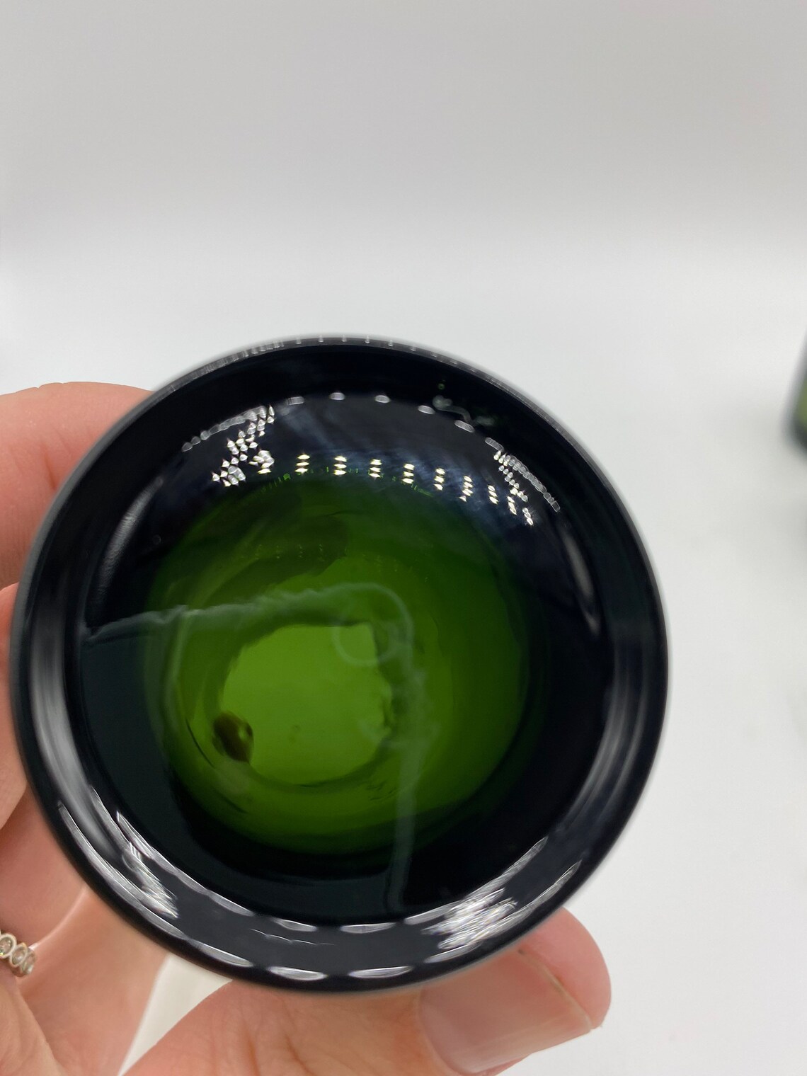 Vintage Pier 1 Imports Dark Green Glass Shot Glasses Green Etsy