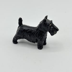 Vintage Small Scottish Black Terrier Dog Figurines, Cast Iron Metal Minature Scotty Dog Figurine