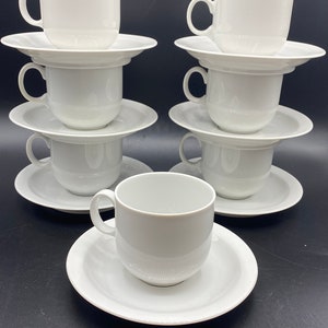 Vintage Seltmann Weiden Bavaria White Porcelain Tea Cup and Saucer Set (7)