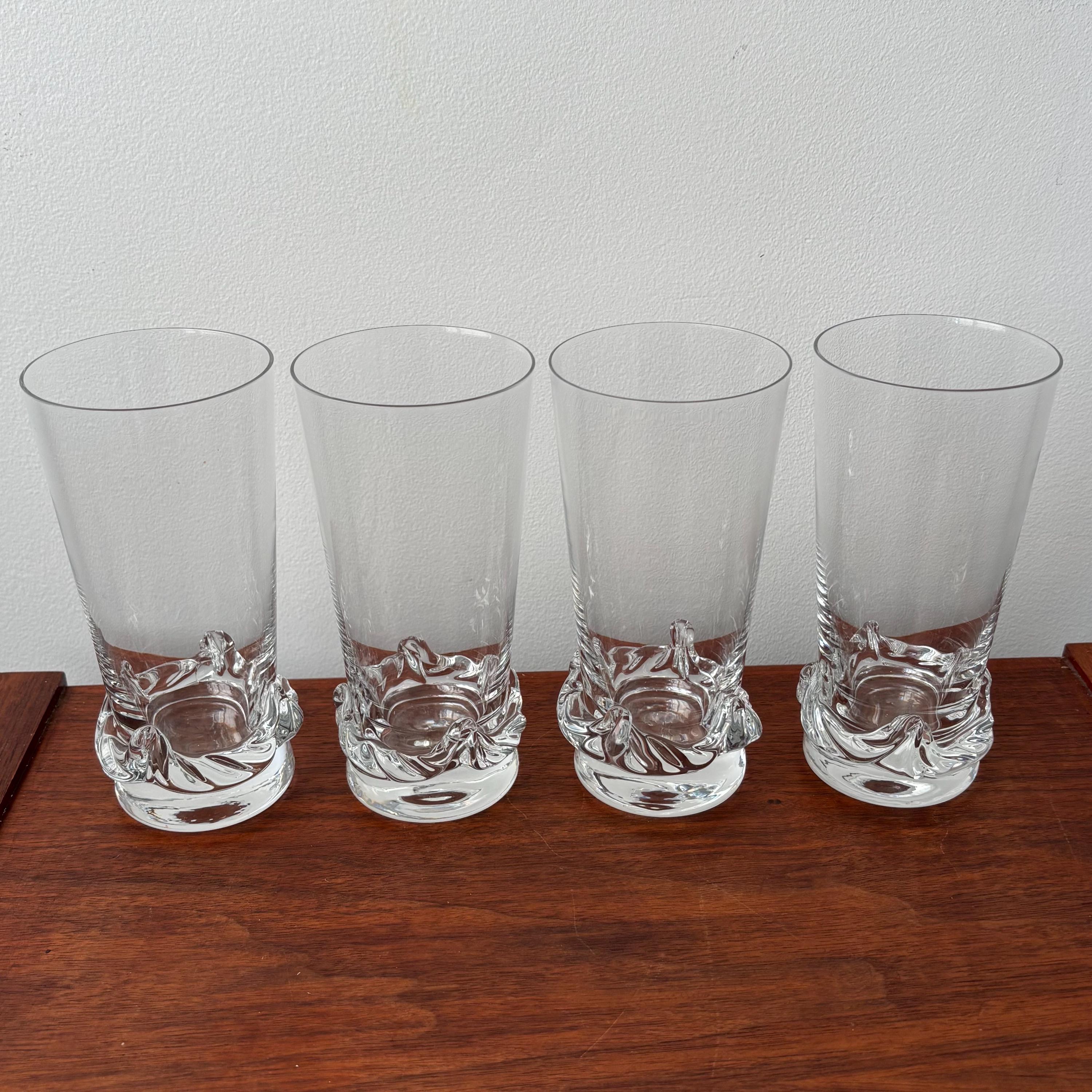 Vintage Daum France “sorcy” Clear Crystal Water Tumblers, Fine