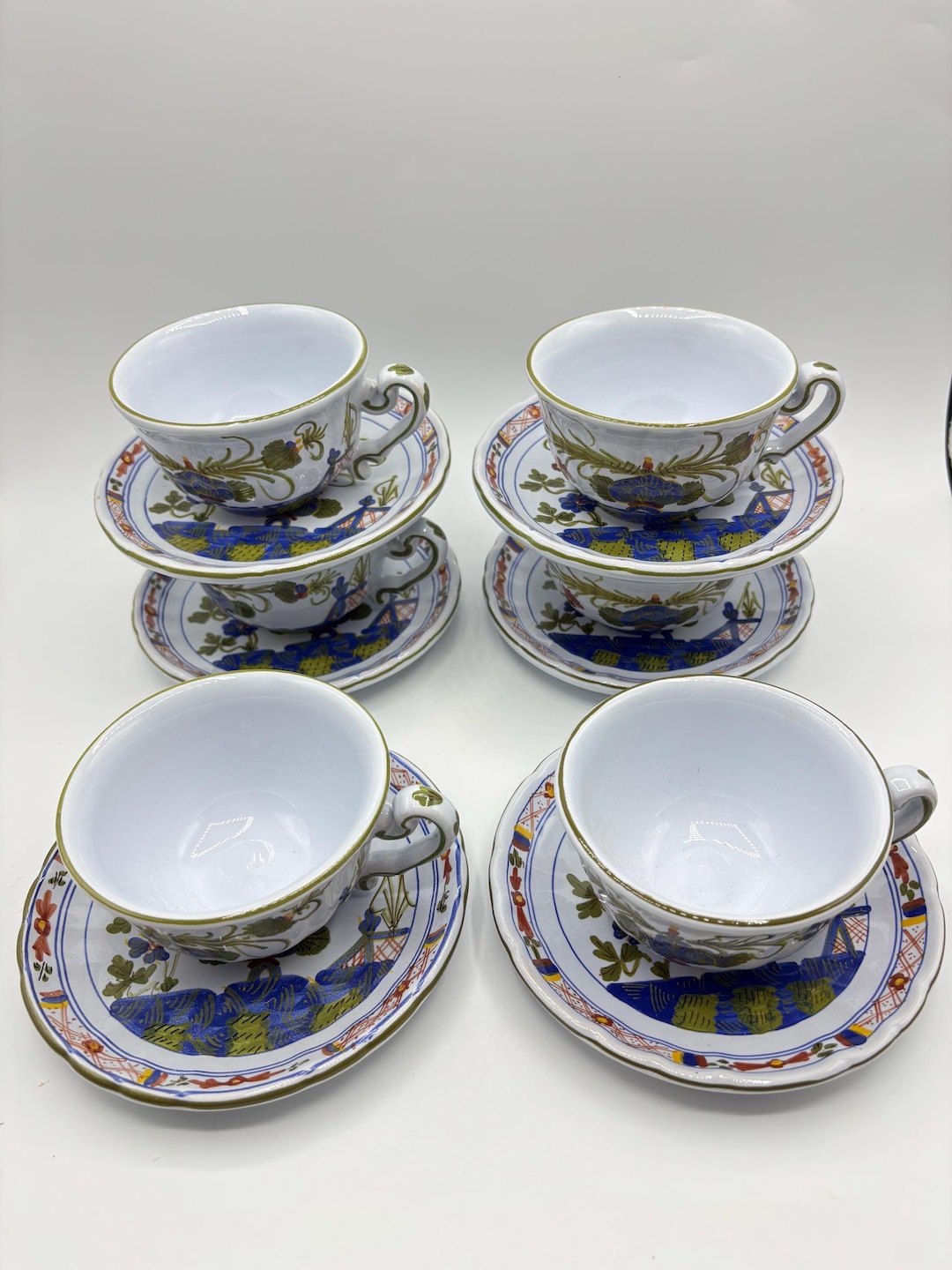 【希少】Pisapia Italy 陶器　花柄プレート6枚 カップ＆ソーサー5客 il_1080xN.6611100718_a1bu.jpg