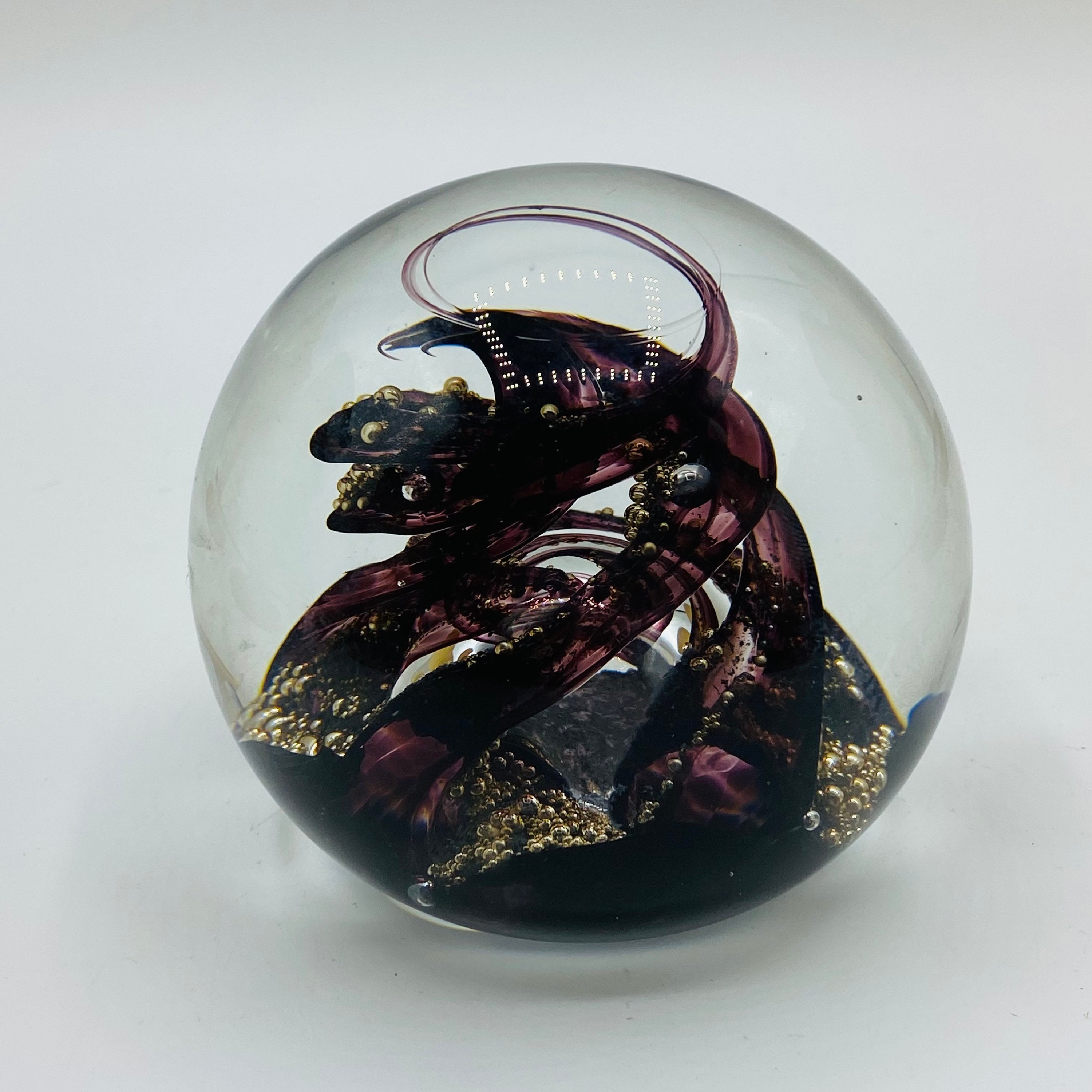 置物 SELKIRK GLASS Stunning Selkirk Glass Handblown Paperweight Signed. - Etsy