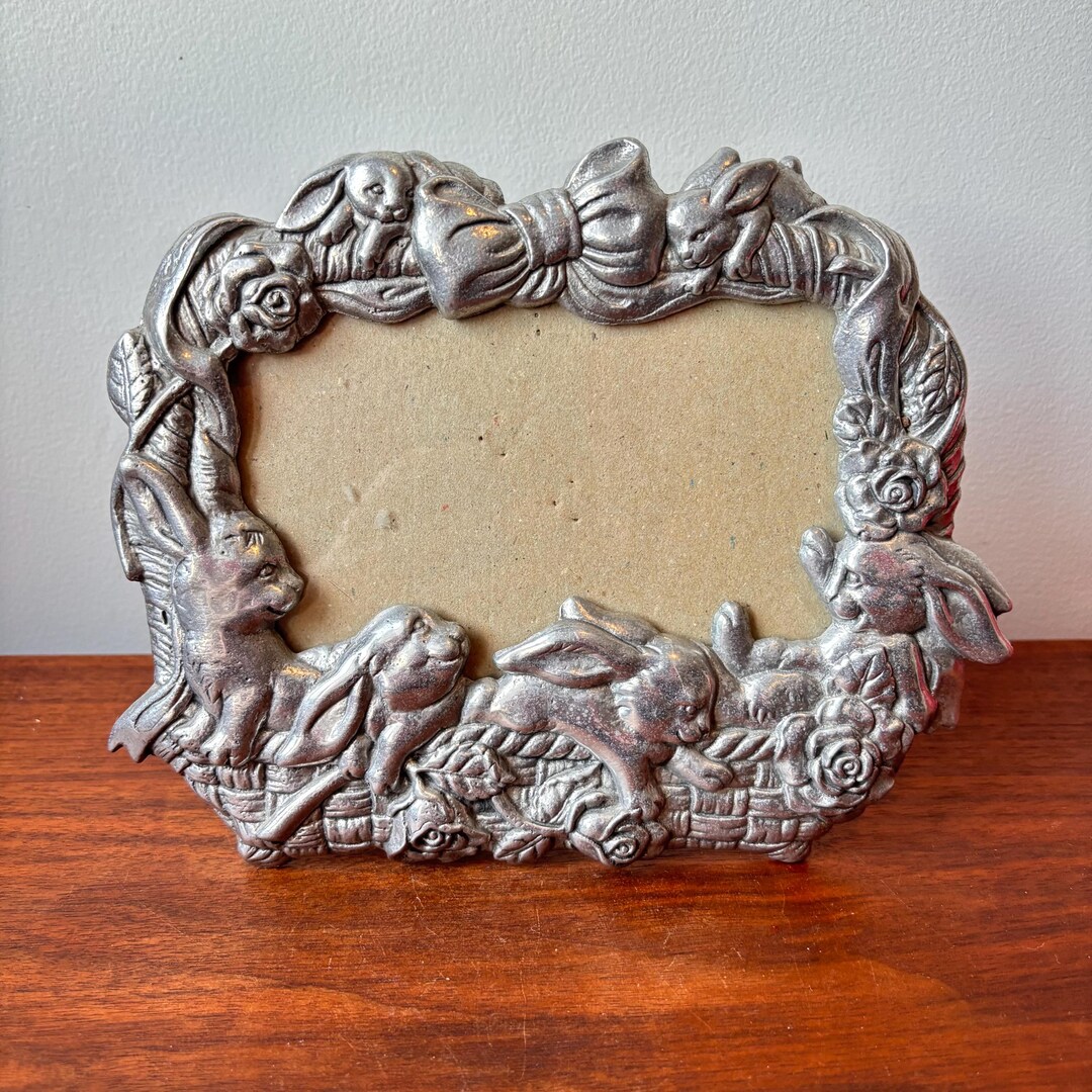 Vintage Arthur Court 1990 Aluminum Bunny Rabbit Photo Frame 4x6 - Etsy