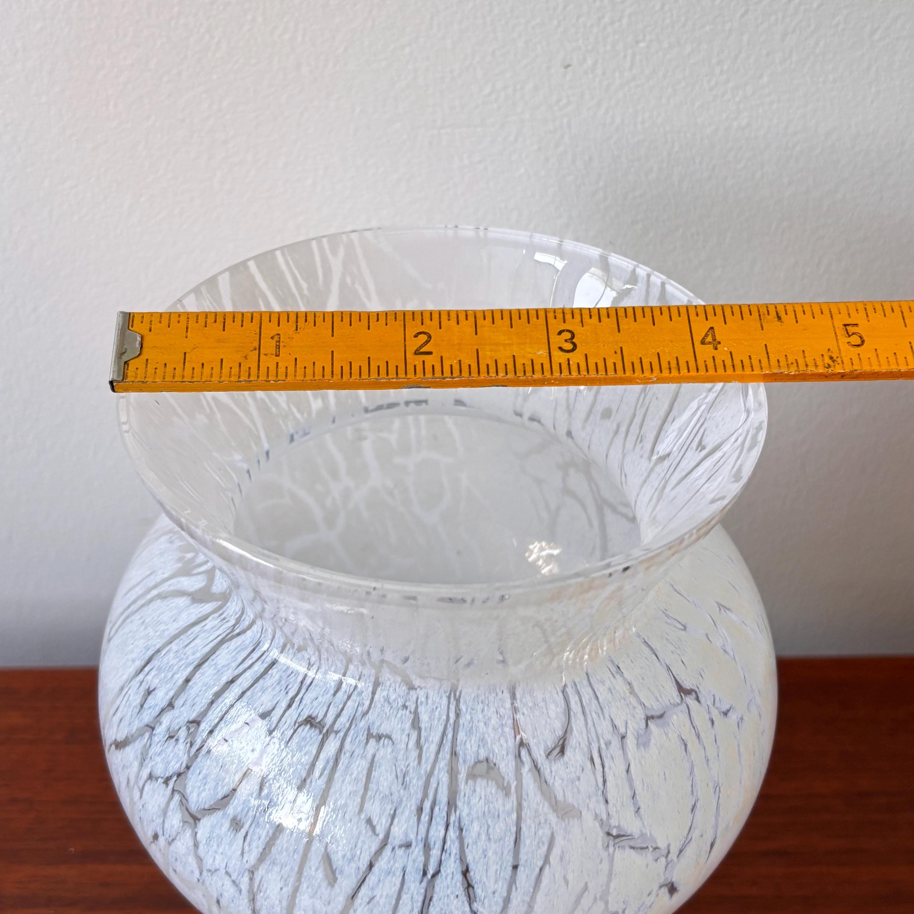 Kosta Boda Lotus Opalescent White Swedish Art Glass Vase 6.5