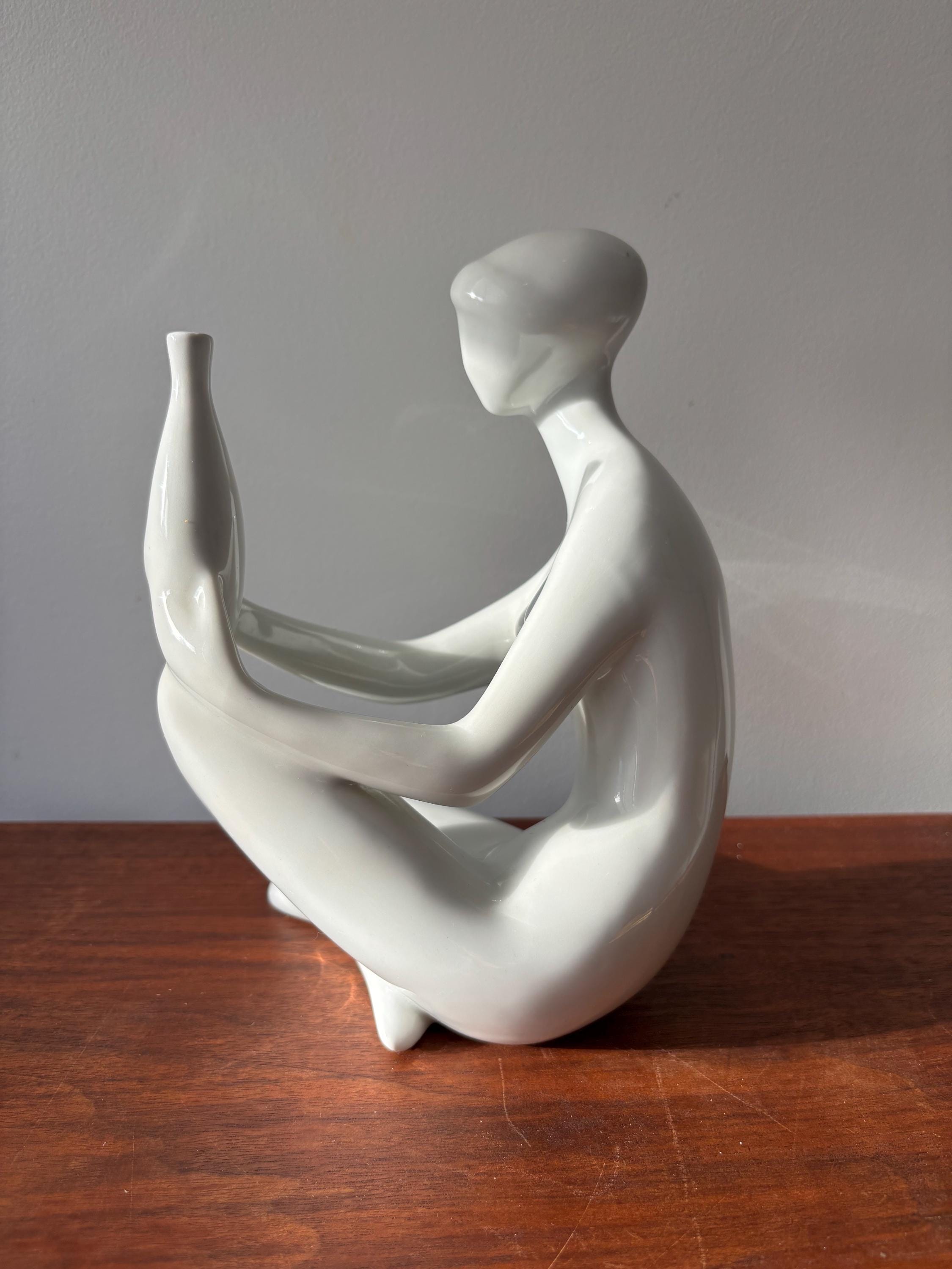 Vintage Royal Dux Czechoslovakia Porcelain Lady Statue by Jitka