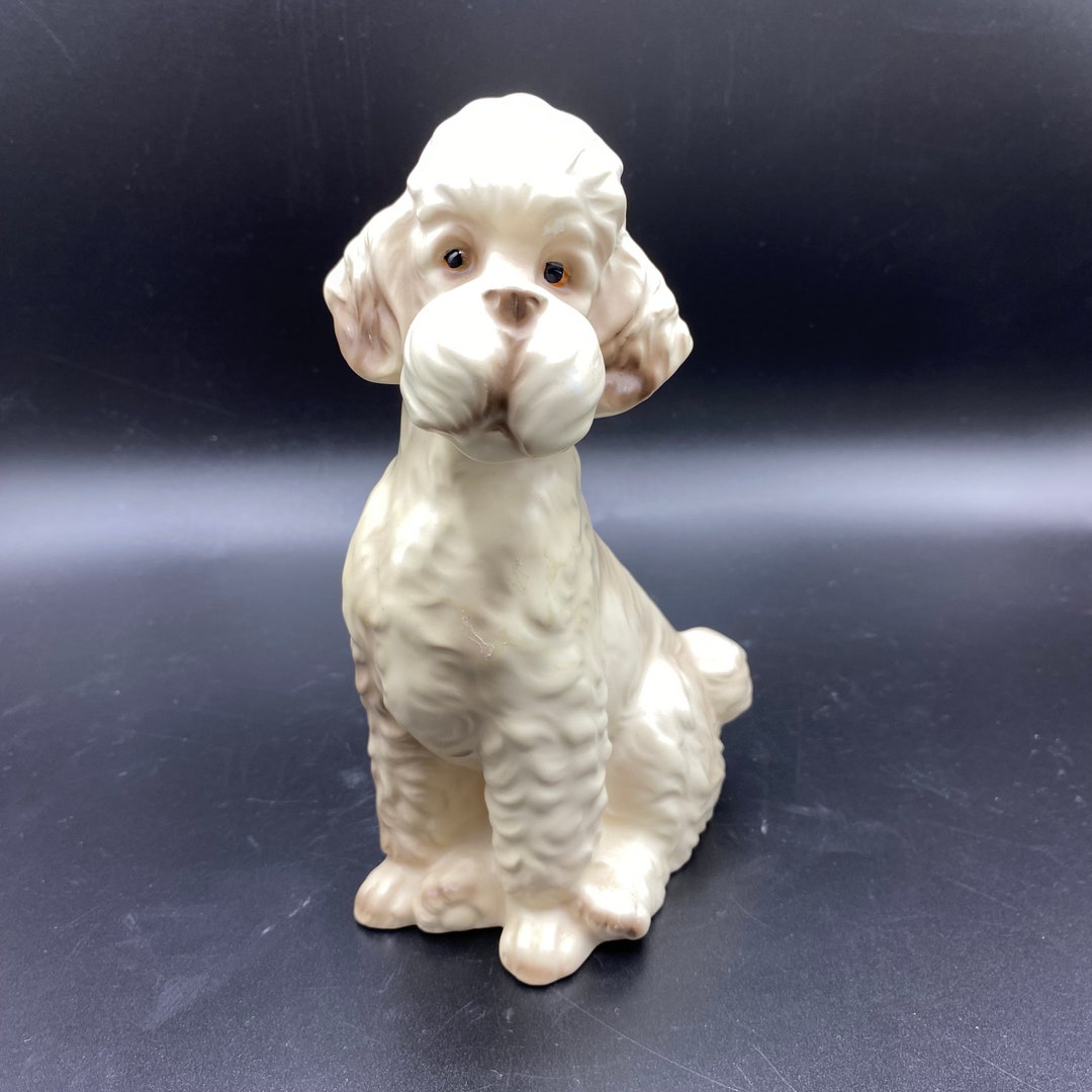 Vintage Ceramic Poodle Dog Figurine Made in Japan by Brinn's