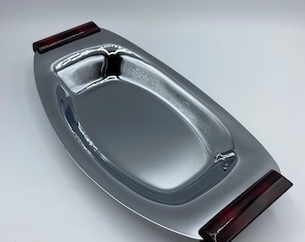 Vintage Mid Century Modern Gourmates By Glo Hill Serving Tray With Bakelite Handles