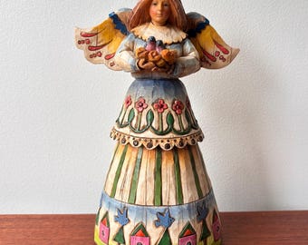 Jim Shore Heartwood Creek Angel with Birds: Country Farmhouse Decor