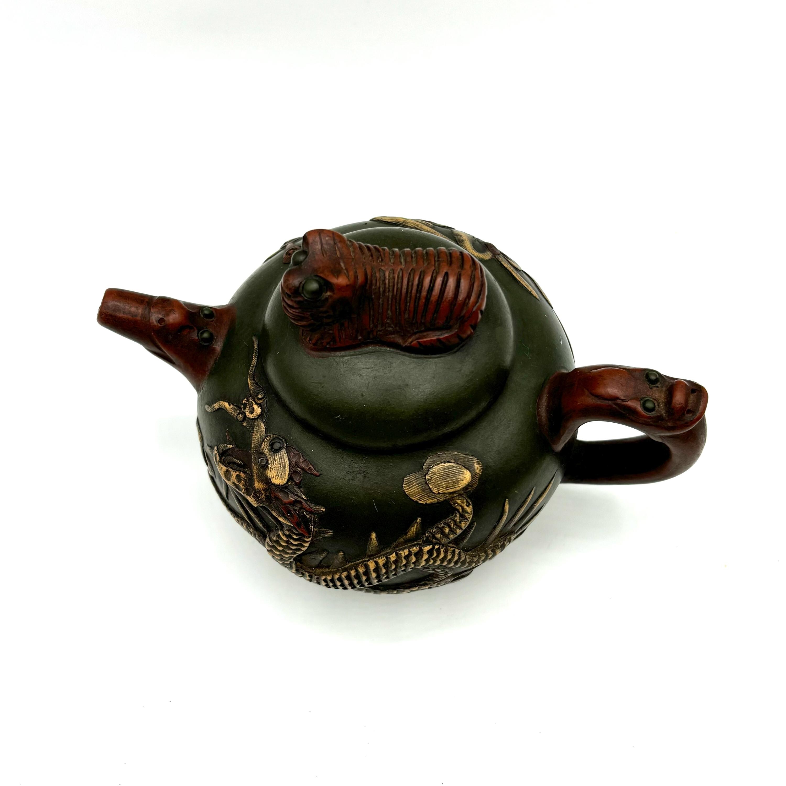 ヴィンテージの希少な宜興紫砂急須紫沙陶器龍鳳凰茶器 - Etsy 日本
