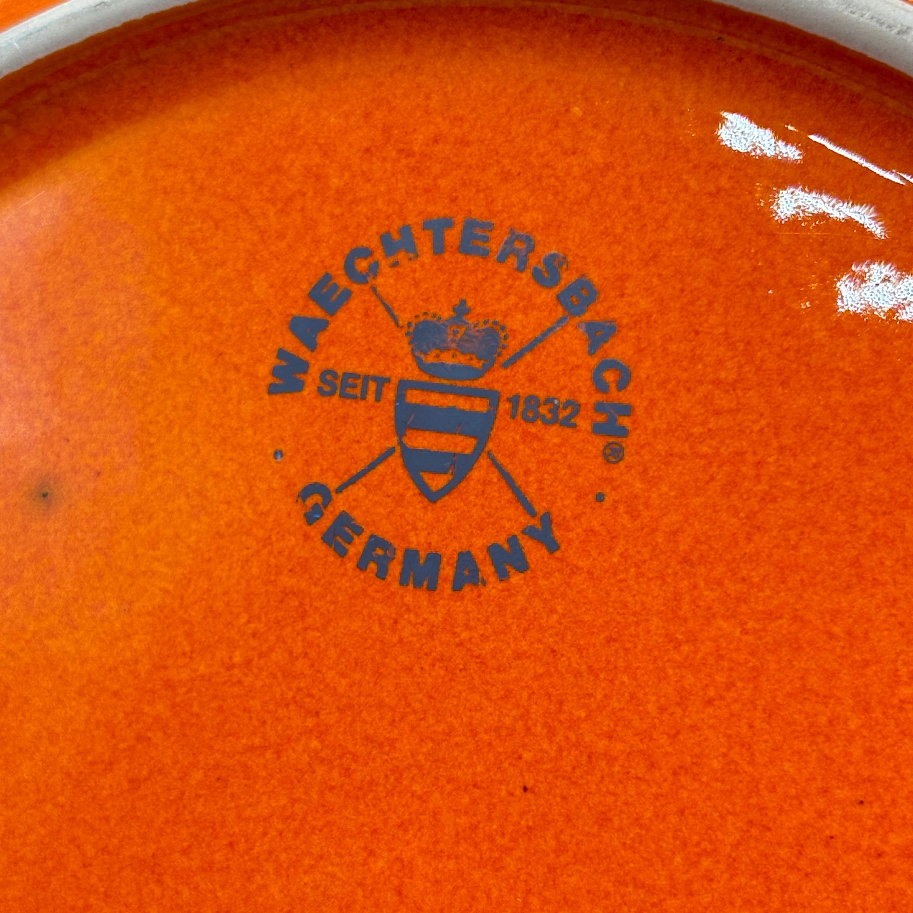 Vintage Waechtersbach Orange Fun Factory Dinner Plates - Set of 4