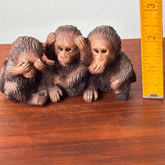 Vintage Resin Three Wise Monkeys Figurine: See No Evil - Etsy