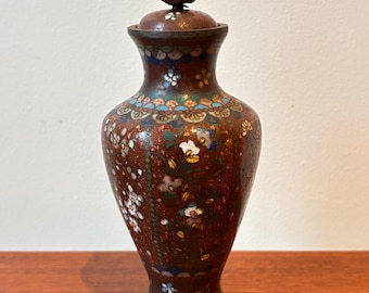 Vintage Meiji Period Japanese Cloisonne Ginger Jar Vase