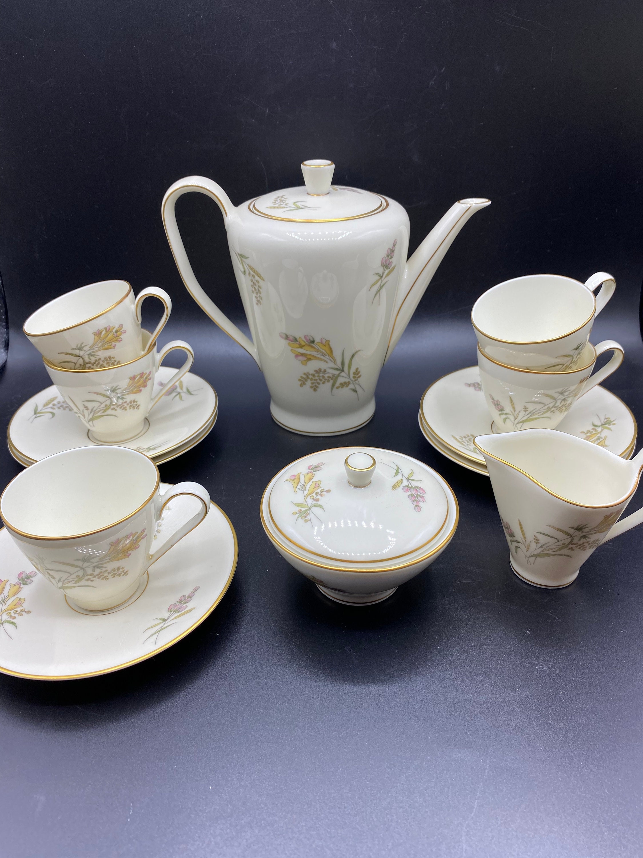 Vintage Rosenthal Bettina Coffee Set: Mid-century Modern Floral 