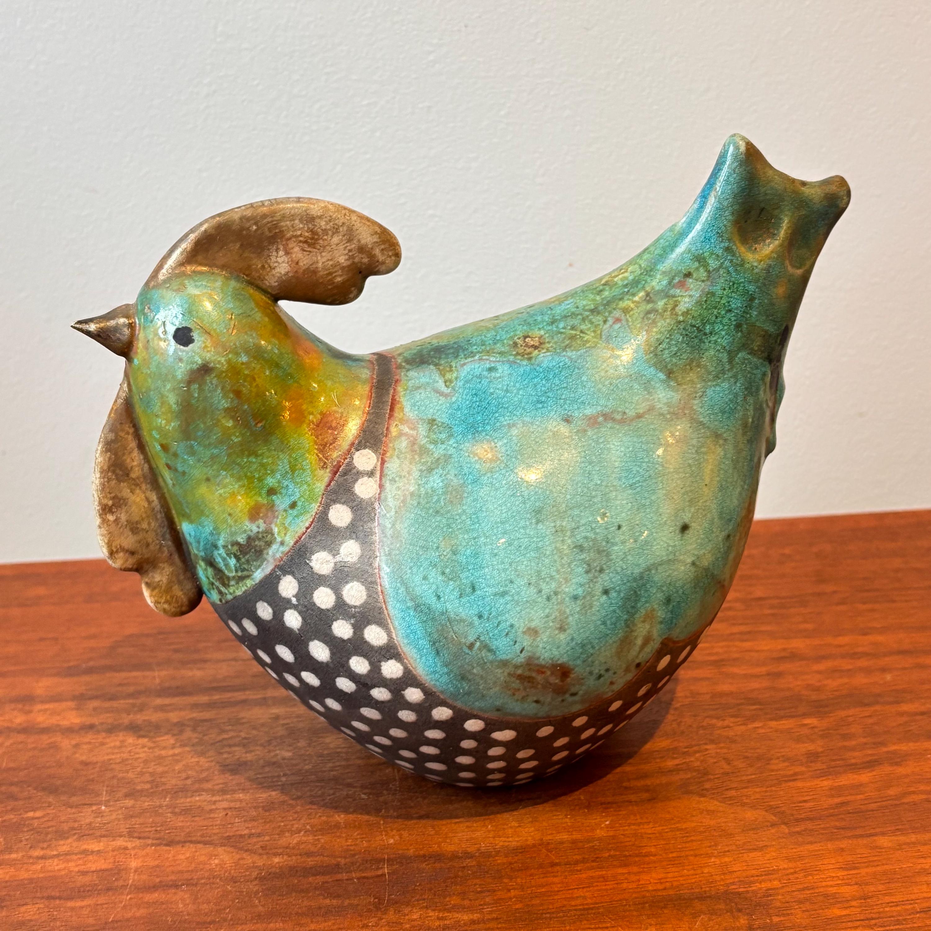 Canadian Studio Raku Art Pottery Bird Chicken Marlen Moggach - Etsy