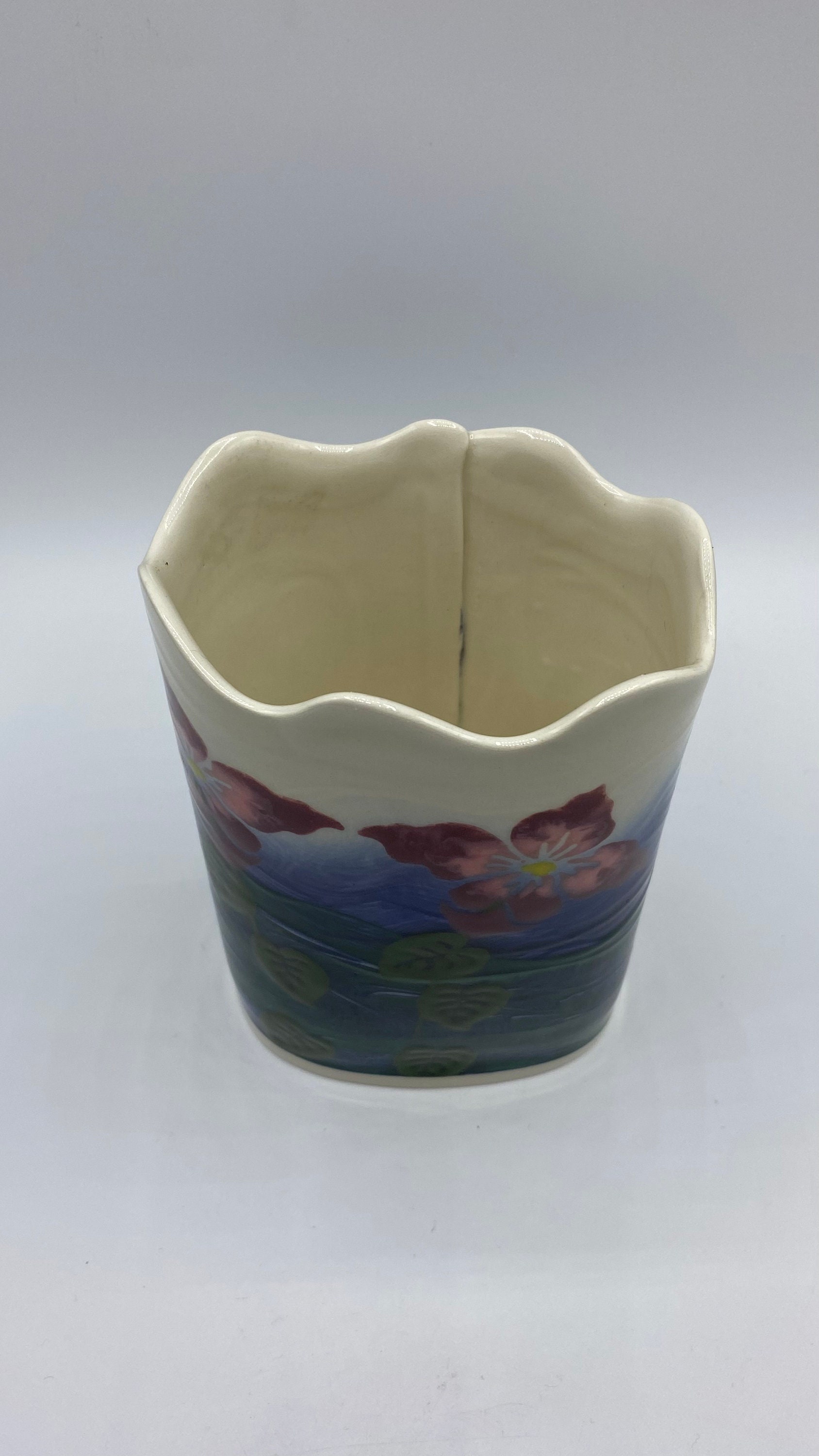 Vintage Ken Chernavitch Pottery Pink Floral Winnipeg Manitoba Etsy