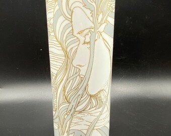 Vintage Rosenthal Ernst Fuchs Art Deco Cylinder Vase: Silver