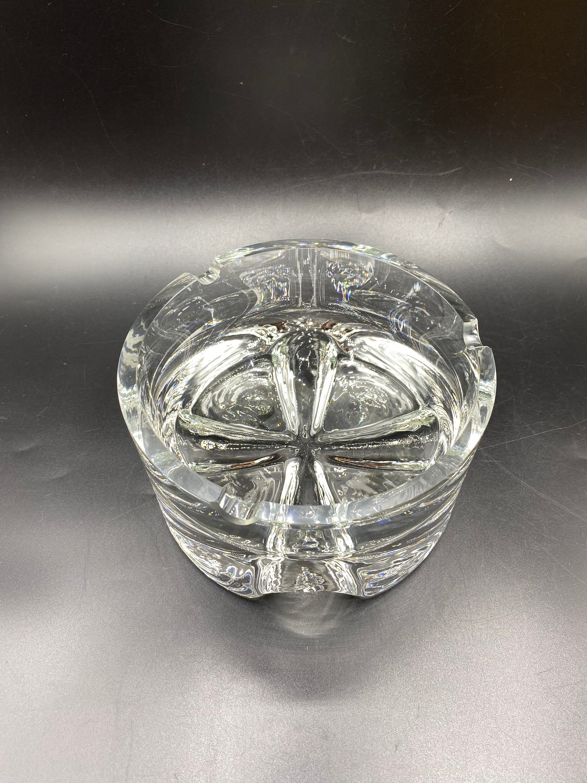 ヴィンテージ MCM クロスノ ポーランド クリスタル 灰皿ボウル：脚付き