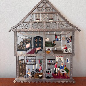 Bavarian Home Wall Hanging by Wilhelm Schweizer Pewter Germany 7.5