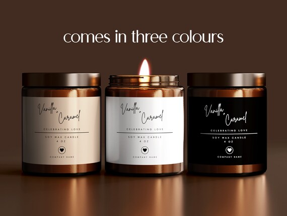 Printable Minimal Candle Label Template for Valentines - Etsy