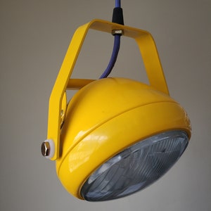 Pendant Light, Truck Headlight Lamp, Industrial Lighting, Retro Spotlight, Handmade Ceiling Lamp, Vintage Workshop Light, Upcycled Auto Lamp
