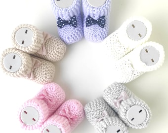 2 Pairs Crocheted Baby Shoes Knitted Shoes Baby Babay Shoes with Bow Knitted Baby Shoes Baby Socks Unique Baby Gift