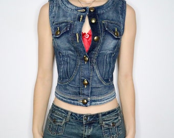 Y2K SPORTMAX Denim Vest (M)