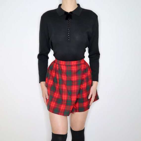 90s Italian Black Wool Bow Sweater (M/L) - image 1