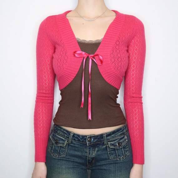 Fuchsia Pink Pointelle Bolero - Etsy