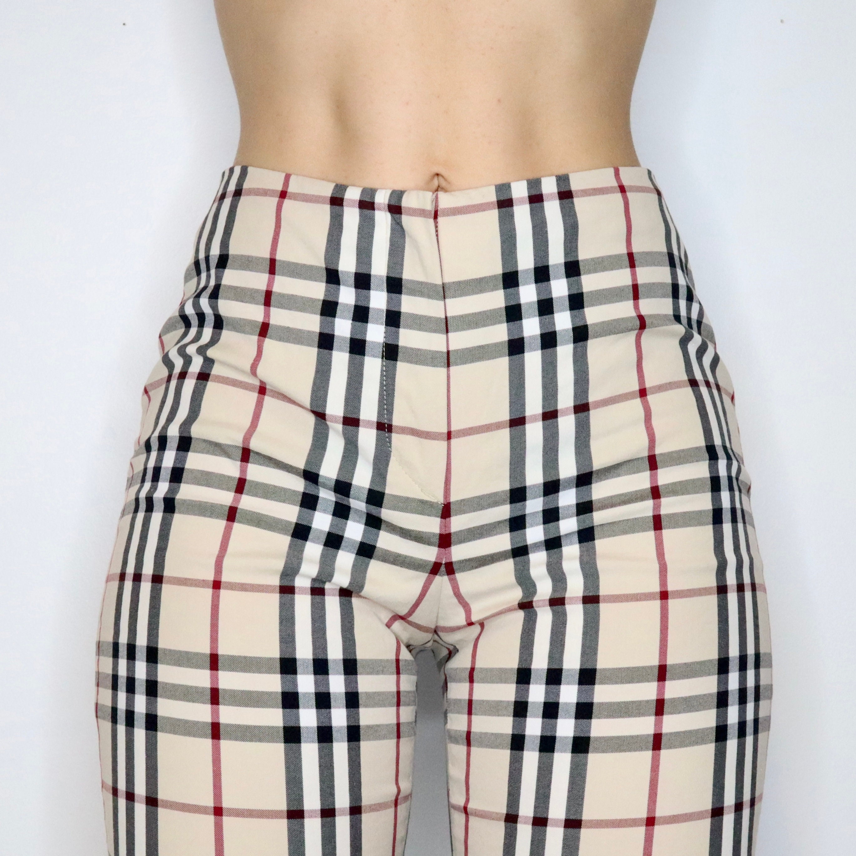 Navy Red Tartan check ladies winter trouser - S — Pop Boutique Online