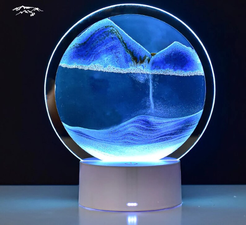 Moving Sand Art Sculpture LED Equipped Hourglass Etsy