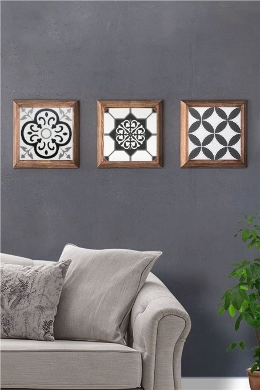 3 Piece Framed Mexican Tile Wall Decor Tile Art Wall Art Etsy