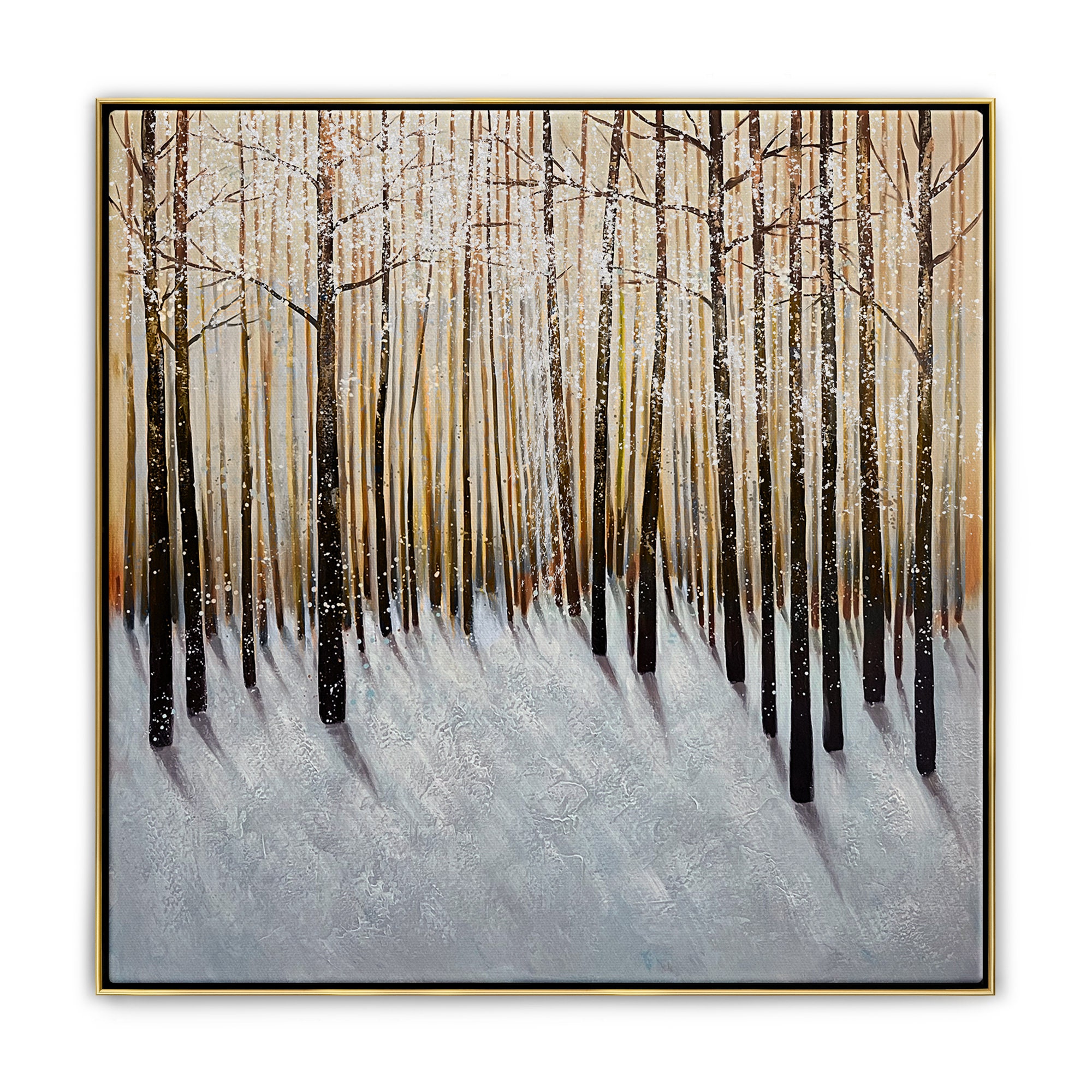 Canvas Painting Tree Wall Art Winter Wall Art Original Art Tree Wall