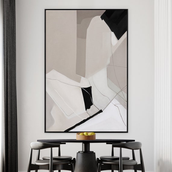 Black White Wall Art Unique Wall Decor Vertical Wall Art Canvas Painting  Large Wall Art Oil Painting Abstract Wall Art 