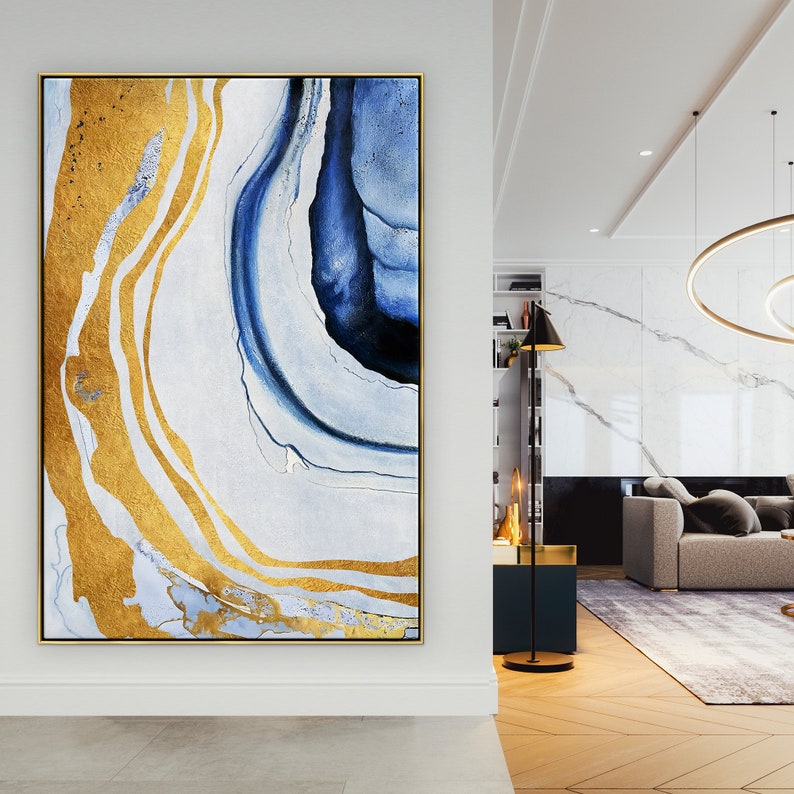 Abstract Painting Framed Wall Art Office Wall Decor Handmade Painting