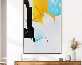 Living Room Art Work Abstract Painting Unique Wall Decor - Large Wall Art Vertical Wall Art Oil Painting - Original Painting On Canvas