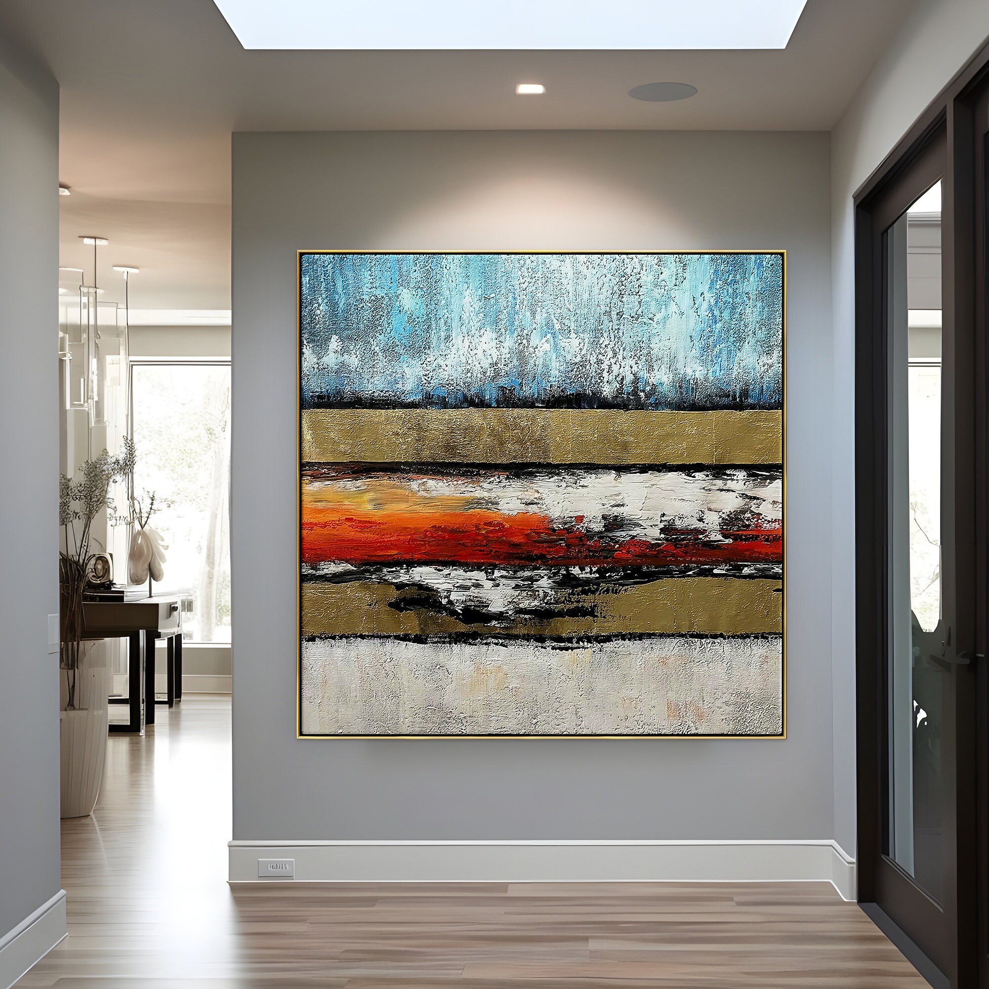 Colorful Wall Art Canvas Painting Wall Hanging Decor Lava Flow Original