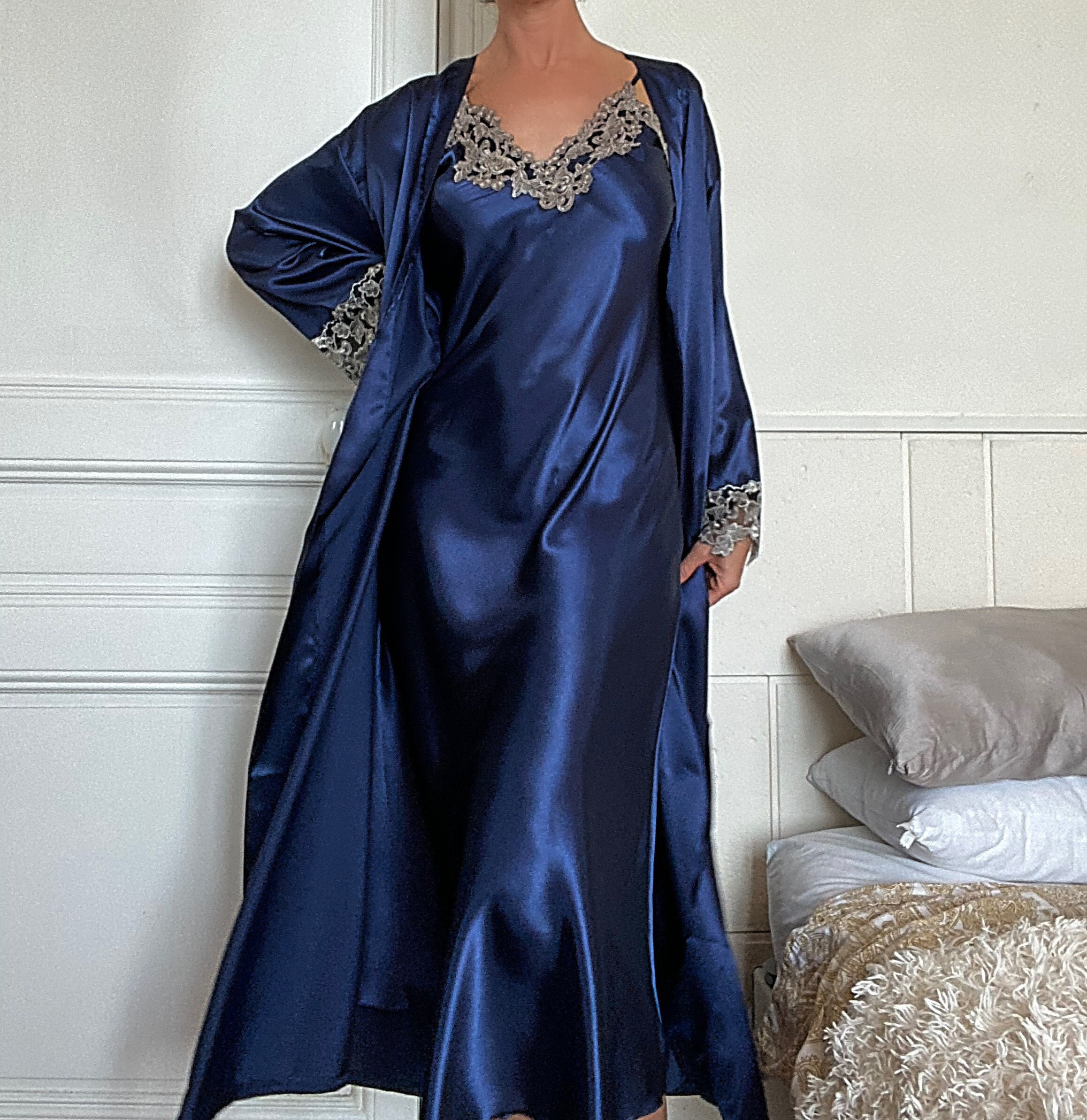 Blue Silk Nightgown 