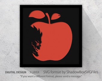 3d SVG anime, layered shadow box, printable art, cricut