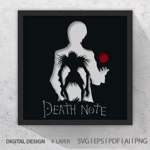 Anime 3d SVG, scatola ombra a strati, arte stampabile, cricut