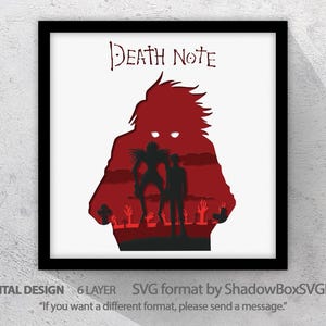 SVG 3D Anime, Schattenbox, druckbare Kunst, Cricut
