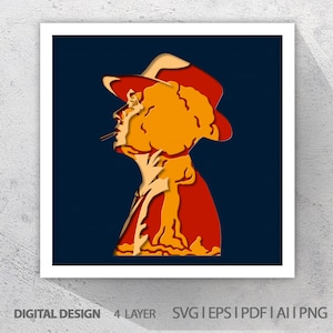 Oppenheimer, 3D svg layeredPaper Cut Shadow Box Template, SVG, Shadow Box SVG Digital Download Files,