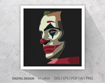 Joker Shadow Box SVG vector project paper cut template