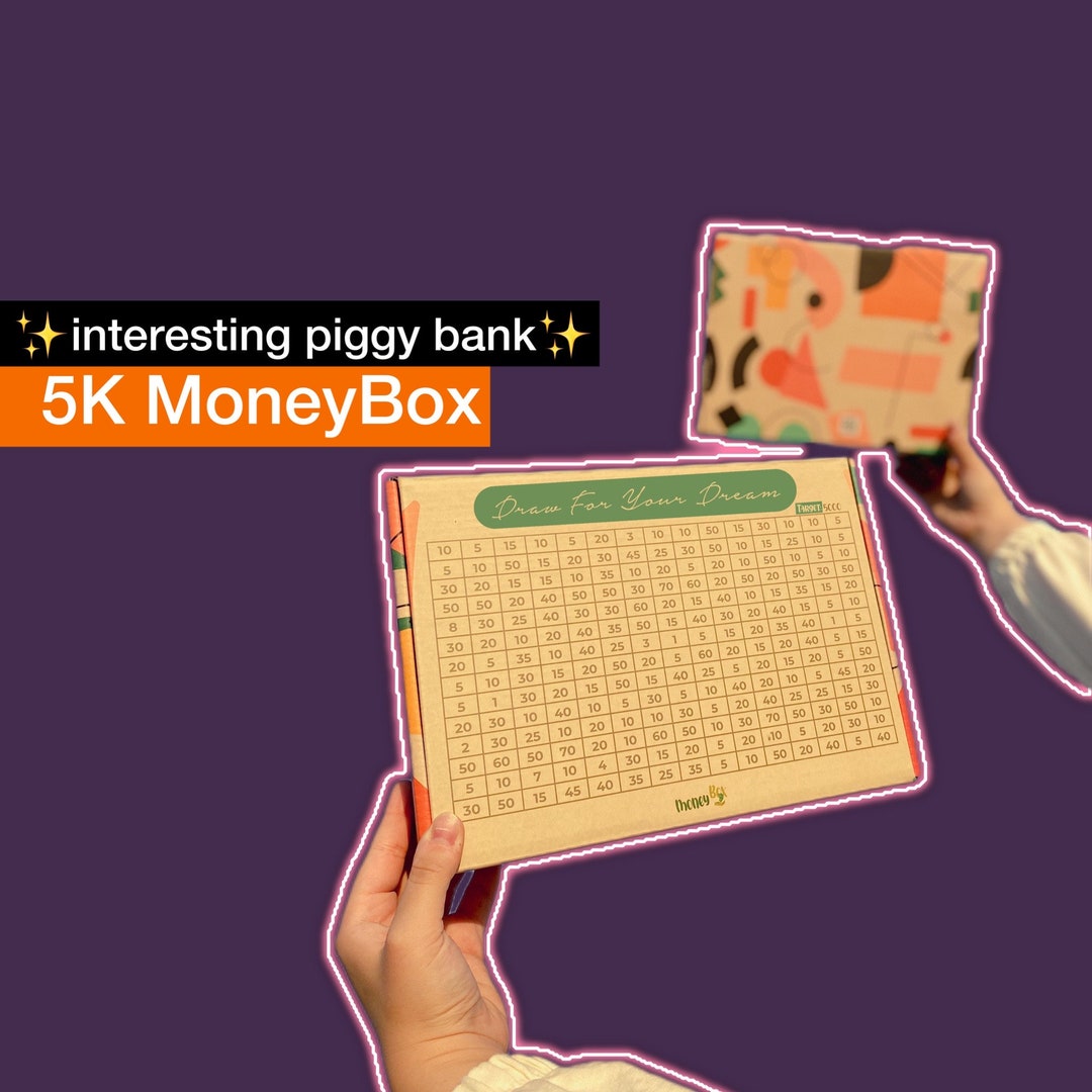 5K Money Box Savings Piggy Bank Targeted Money Banks Challenge Etsy