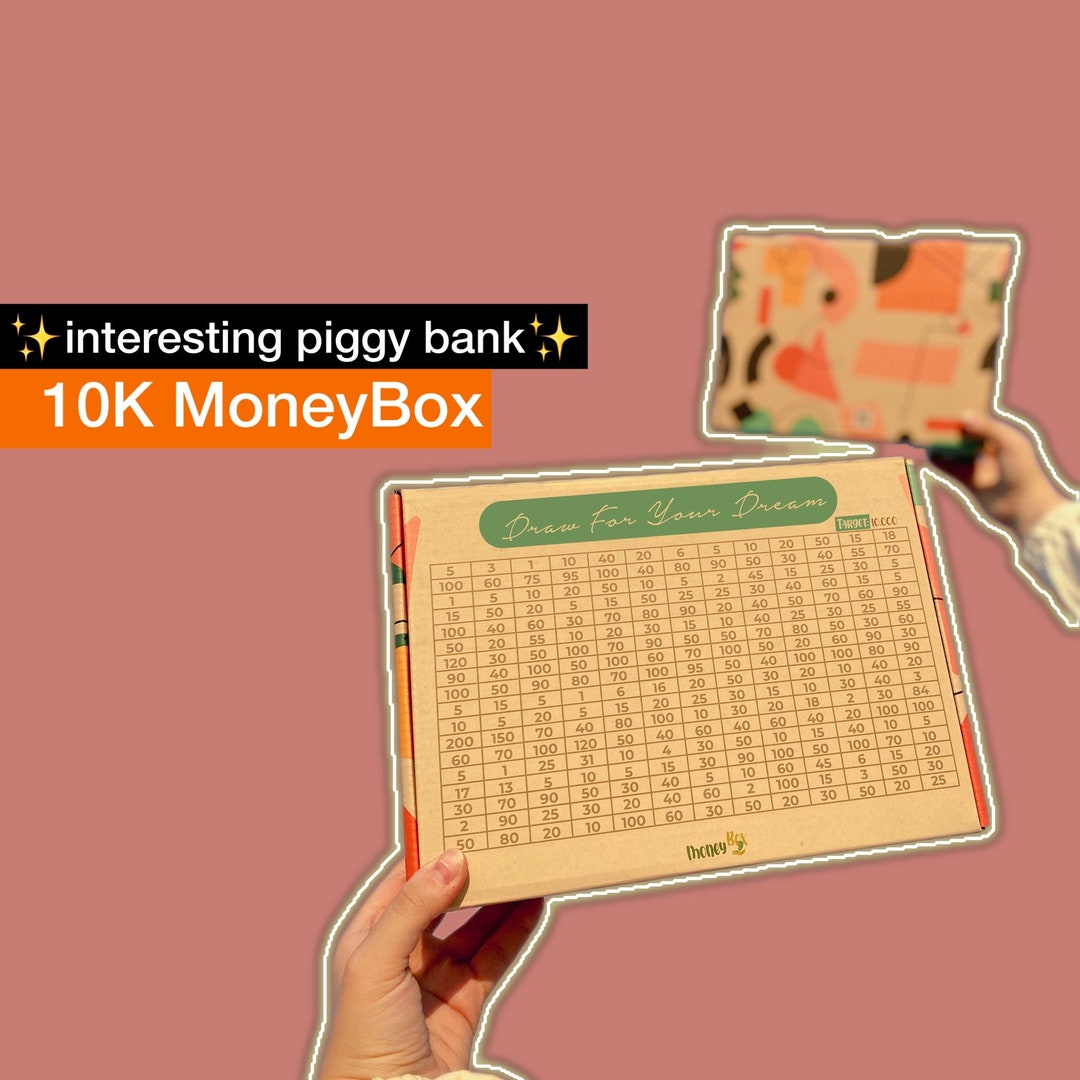 10K Money Box Savings Piggy Bank Targeted Money Banks Challenge Etsy