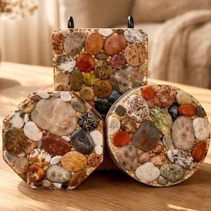 Petoskey Stone Coaster | Michigan Fossil  | Useful Rock Decor